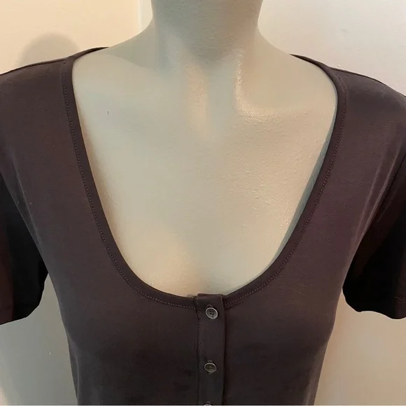 Lucky Brand Dress Short Sleeve Button Down Cotton Black Small - Picture 2 of 7